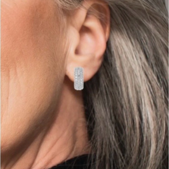 🤩 NWOT Judith Ripka CZ Rhodium Over Sterling Silver Haute Earrings 0.56ctw - Picture 4 of 7